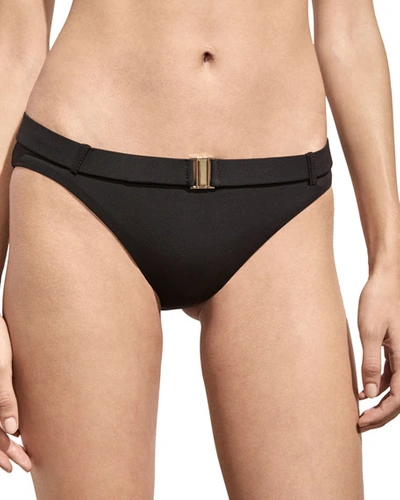 Amaio Swim Lilou Low-waist Belted Bikini Bottoms In Black