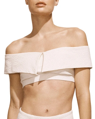 Amaio Swim Jolie Off-the-shoulder Bikini Top In Ivory