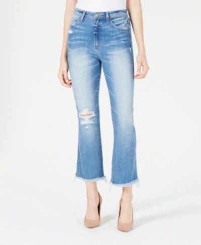 Flying Monkey Distressed Cropped Flare Jeans In Milano