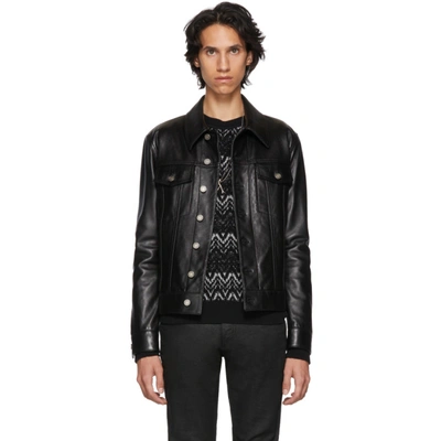 ジャケット Saint Laurent JACKET (798010Y013G 1000) oversized jacket in grained leather | Saint Laurent | YSL SE