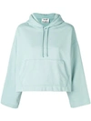 Acne Studios Debossed-logo Cotton Hooded Sweatshirt In Light Blue