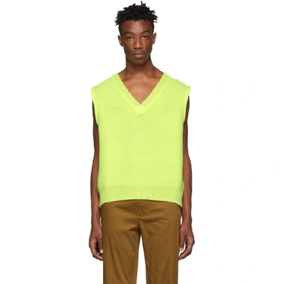 Acne Studios Neon Knitted Vest In Fluoyellow
