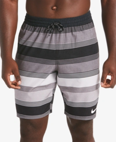 Nike Men's 9" Racer Volley Swim Trunks In Black