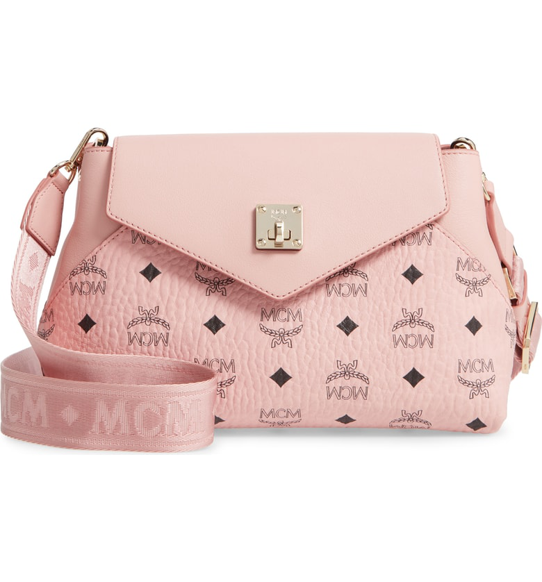 Mcm Essentials Visetos Original Small Crossbody Bag - Pink In Soft Pink | ModeSens