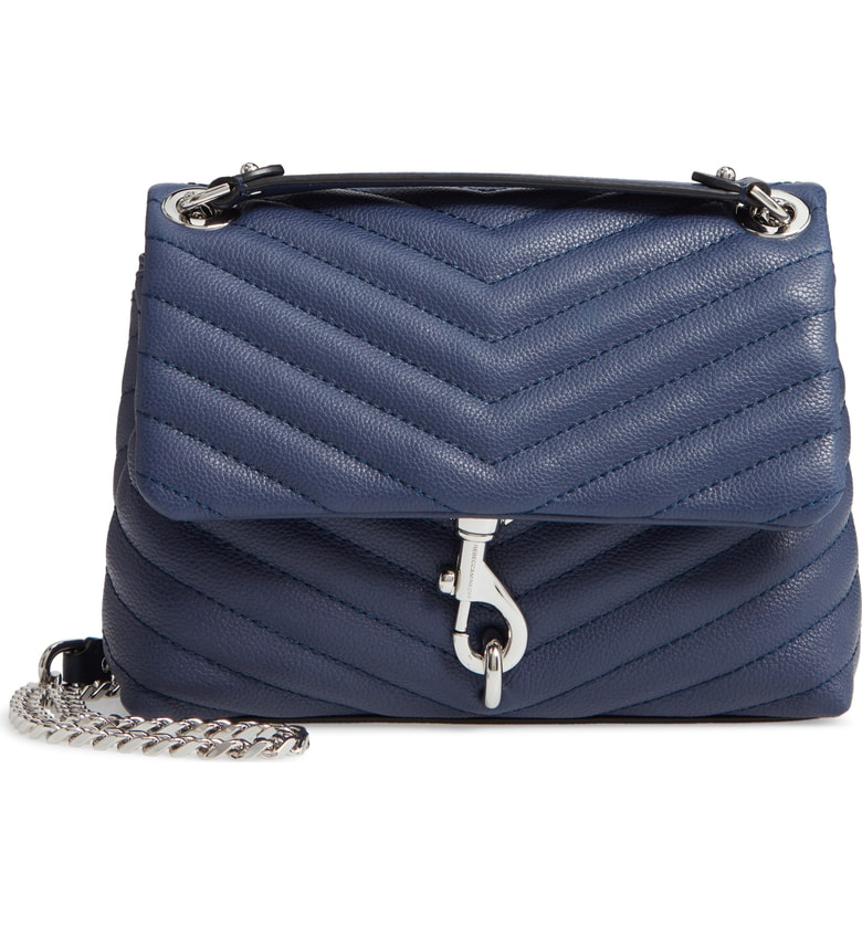 Rebecca Minkoff Edie Quilted Leather Crossbody Bag - Blue In Twilight | ModeSens