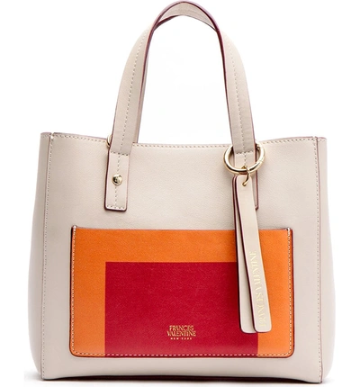 Frances Valentine Small Chloe Leather Satchel - Beige In Oyster/ Multi