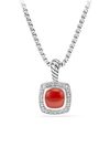 David Yurman Petite Albion Pendant Necklace With Diamonds In Carnelian