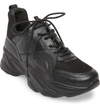 Steve Madden Movement Sneaker In Black Leather