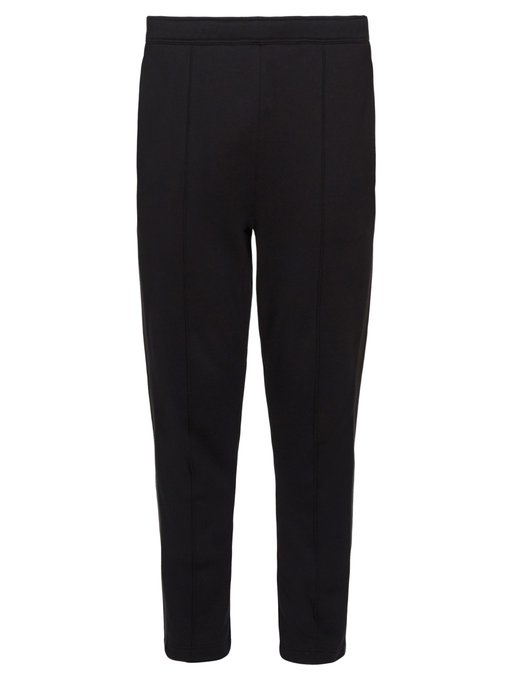 Prada Logo-Print Cotton Track Pants In Black | ModeSens