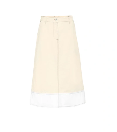 Marni Denim Midi Skirt In White
