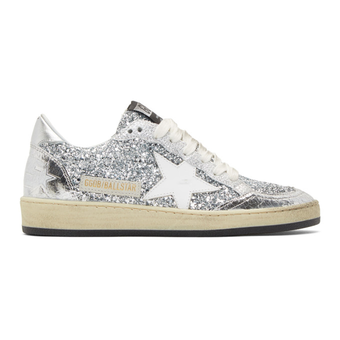 silver glitter golden goose