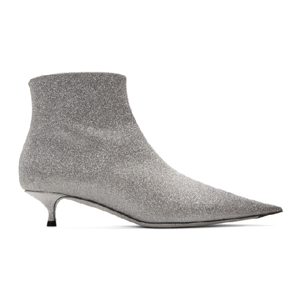 balenciaga silver booties