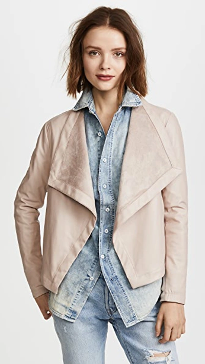 Bb Dakota Peppin Vegan Leather Drapey Jacket In Parchment