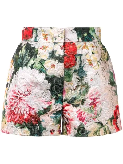 Dolce & Gabbana Dolce And Gabbana Multicolor Lurex Peonies Shorts In Floral Print