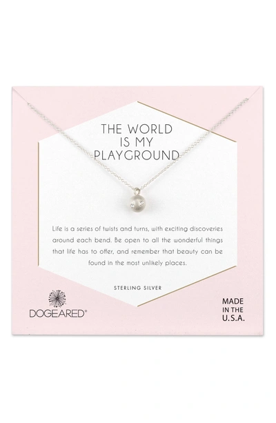 Dogeared World Is My Playground Pendant Necklace In Silver