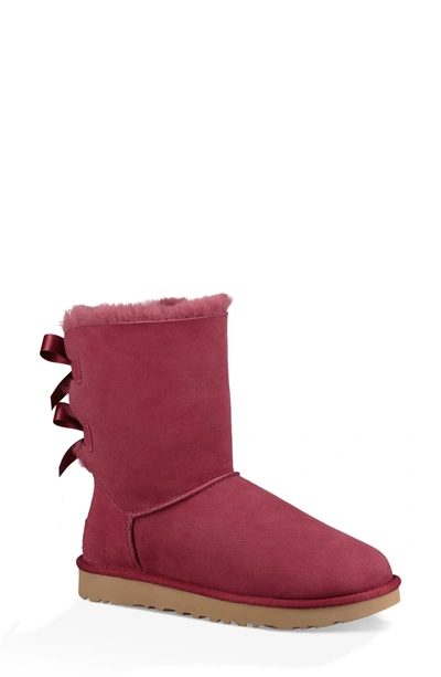 Ugg Bailey Bow Ii Genuine Shearling Boot In Garnet