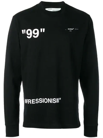 Off-white Impressionism Printed Cotton-jersey T-shirt In Black