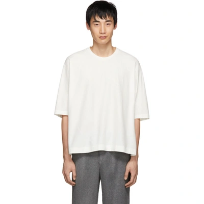 Issey Miyake Homme Plisse  White Release T-shirt In 01 Wht