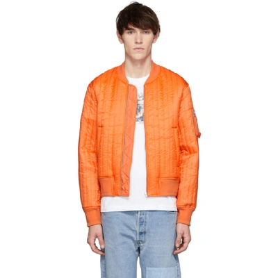 Helmut Lang Quilted Bomber Jacket In Signal