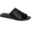 Agl Attilio Giusti Leombruni Asymmetrical Toe Loop Slide Sandal In Black Leather