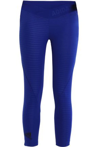 Adidas Originals Woman Cropped Stretch-jersey Leggings Royal Blue