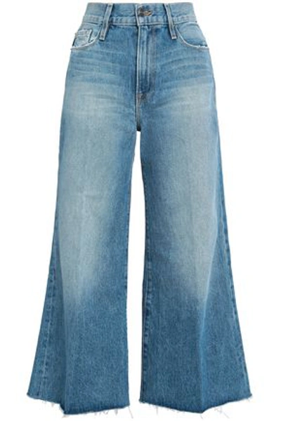 Frame Woman Distressed Mid-rise Flared Jeans Mid Denim