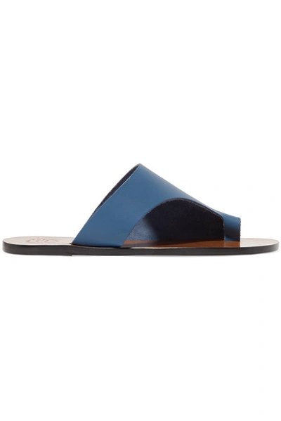 Atp Atelier Rosa Cutout Leather Sandals In Blue