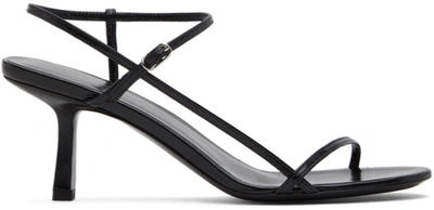 The Row Bare Mid-heel Leather Slingback Sandals In Black