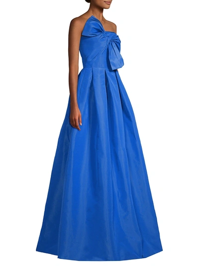 Sachin & Babi Leora Strapless Bow-embellished Silk-faille Gown In Imperial Blue