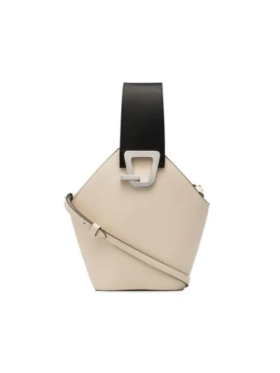 Danse Lente Women's Johnny Geometric Leather Bucket Bag In 114 - White