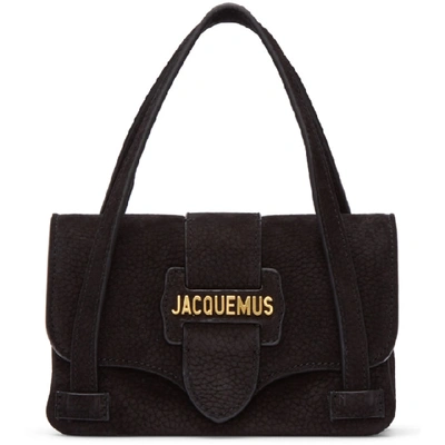 Jacquemus Black Le Sac Minho Nubuck Leather Mini Bag In Black Nubuck