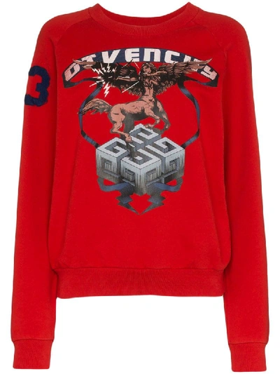 Givenchy Printed Cotton Sweatshirt In Red