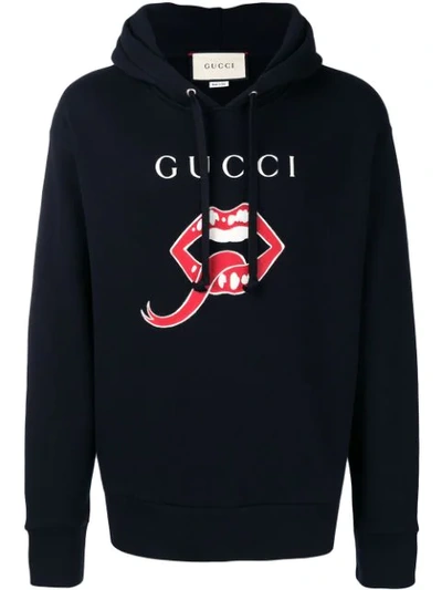 Gucci Black Logo-print Hooded Cotton Sweatshirt