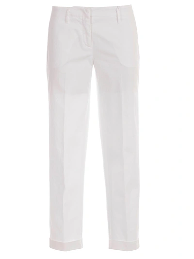 Aspesi Mid-waist Trousers In Bianco Ott