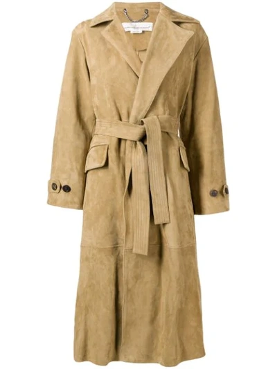 Golden Goose Belted Trenchcoat In Brown,beige