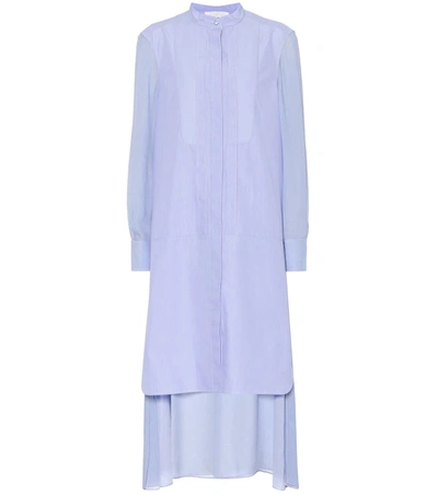 Chloé Striped Midi Shirt Dress In Blue