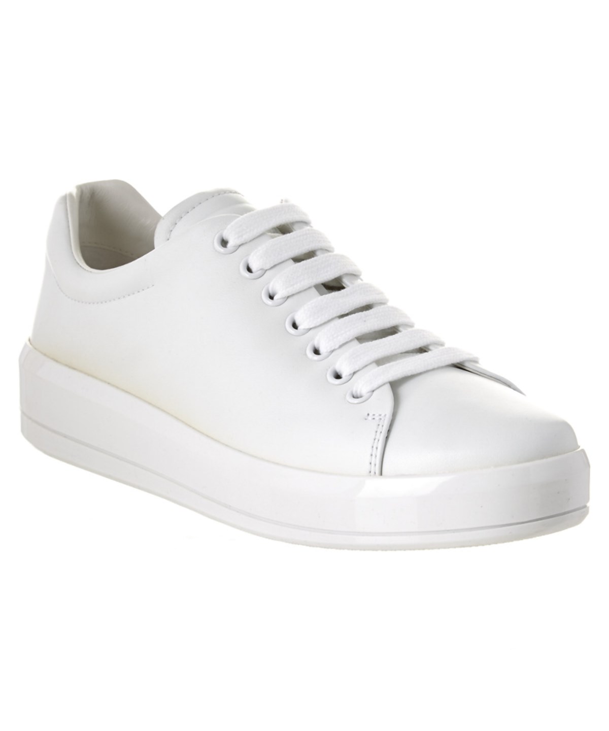 Prada Mirror Calf Leather Sneaker' In White | ModeSens