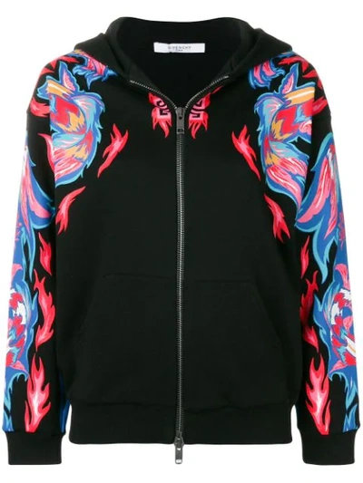 Givenchy Dragon-printed Cotton Hoodie In Black