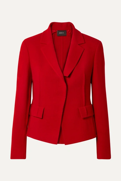 Akris Aada Cut Collar Fitted Wool Jacket In Red
