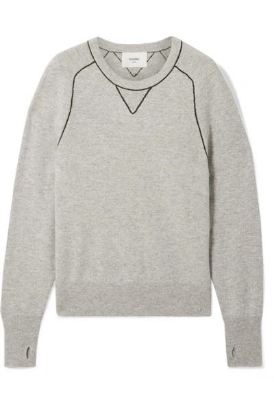 Bassike Embroidered Cashmere Sweater In Gray