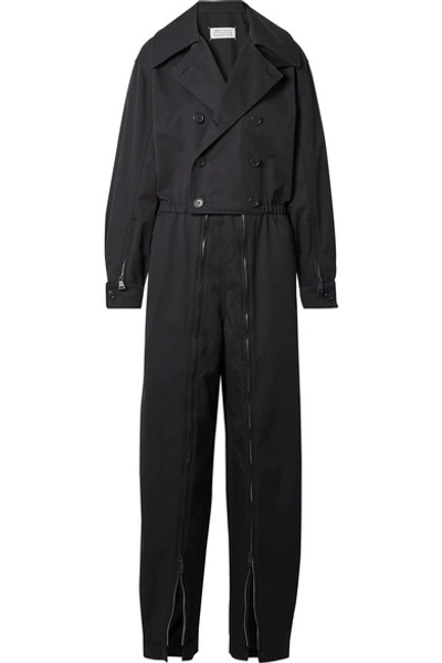 Maison Margiela Oversized Zip-embellished Twill Jumpsuit In Black