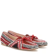 Gabriela Hearst Hays Crocheted Cotton And Croc-effect Leather Loafers In Brick Red