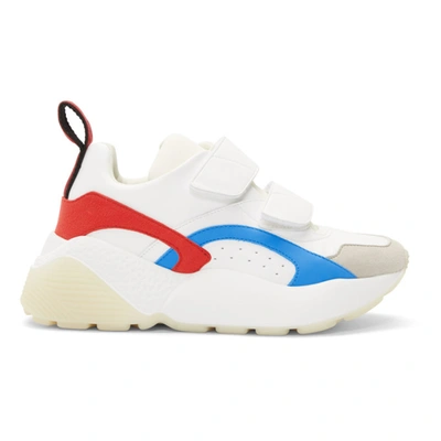 Stella Mccartney Eclypse 45 Chunky Touch Strap Sneakers In White,red,light Blue