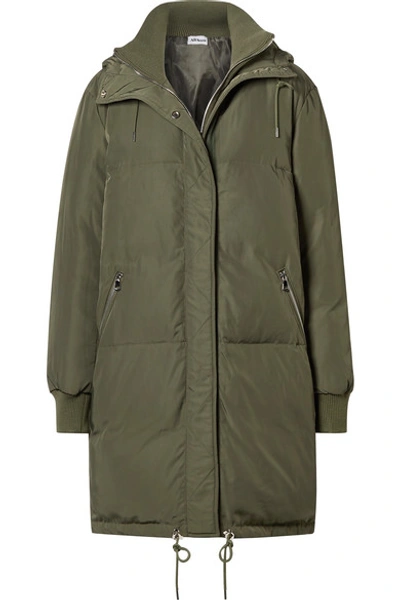 All Access Oasis Hooded Shell Down Jacket In Army Green