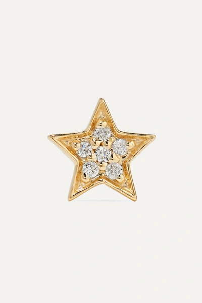 Andrea Fohrman Mini Star 14-karat Gold Diamond Earring