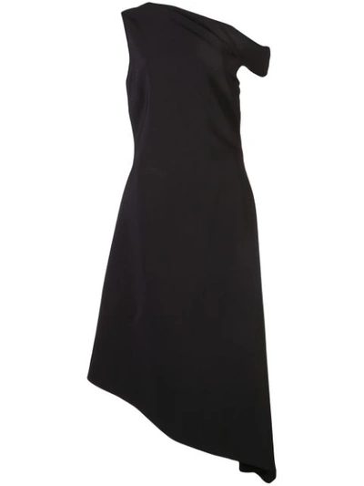 Rosetta Getty Folded One-shoulder Handkerchief Dress In Black