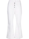 Rosetta Getty Cropped Flared Button-detailed Denim Jeans In White