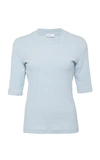 Rosetta Getty Elbow-length Fitted Cotton T-shirt In Blue