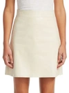 Theory Crinkle Patent Leather Mini Skirt In Milkshake