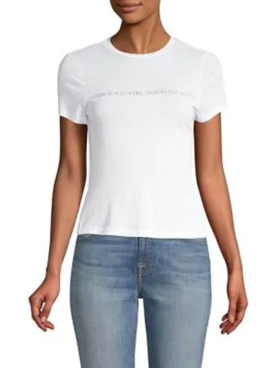 Alice And Olivia Cicely Look Good Graphic Tee In White